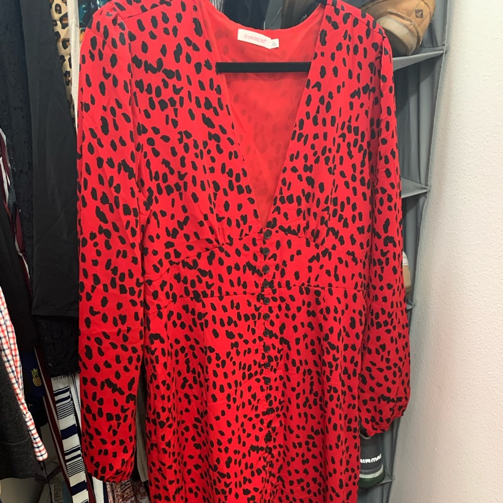 Red Patterned Dress